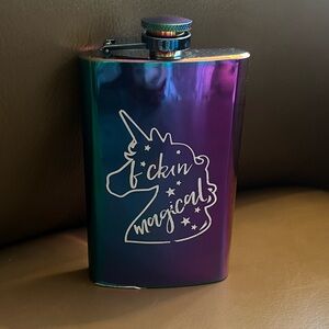 Magical iridescent Unicorn 🦄 F*ckin Magical"n Stainless steel Hip Flask